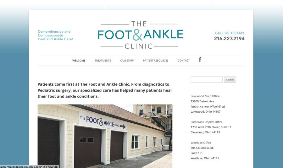 The Foot and Ankle Clinic Web Design