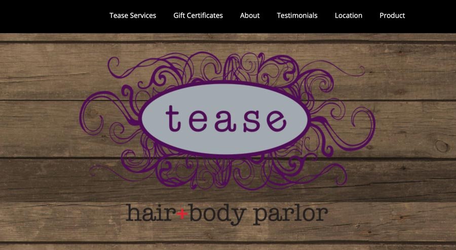 Tease Hair Parlor Web Design